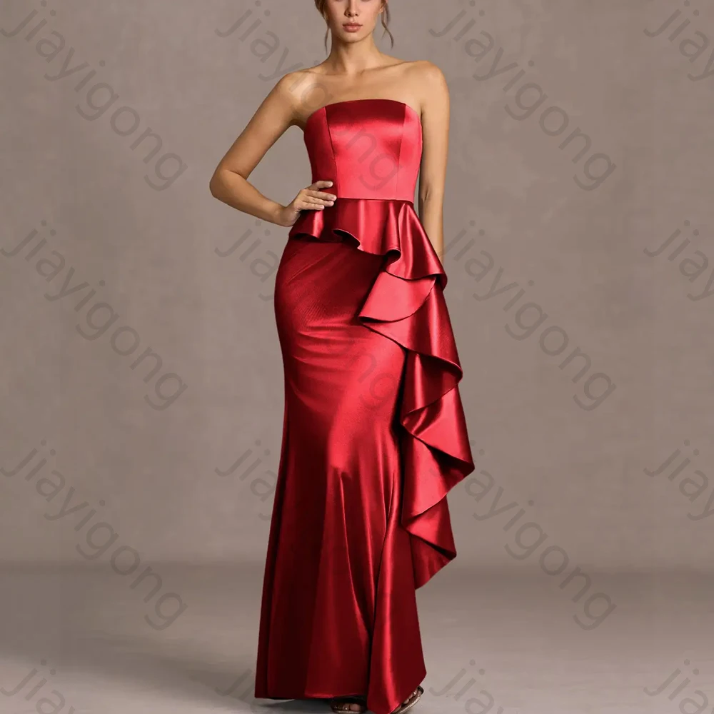 

Off The Shoulder Sleeveless Mermaid Evening Dresses Sexy Pleat Backless Celebrity Dress High Quality Prom Party Gowns Customized