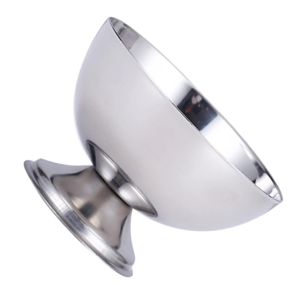 

1Pcs Stainless Steel Salad Bowl Food Cup High Foot Noble Design Multipurpose Ice Cream Dessert Candy Fruit Snack Serving Bowl