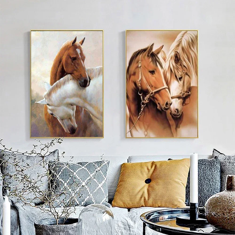 5D DIY Diamond Painting Horse Full Round Diamond Mosaic Animal Embroidery Cross Stitch  Art Home Decor Gift 2022 New Collection