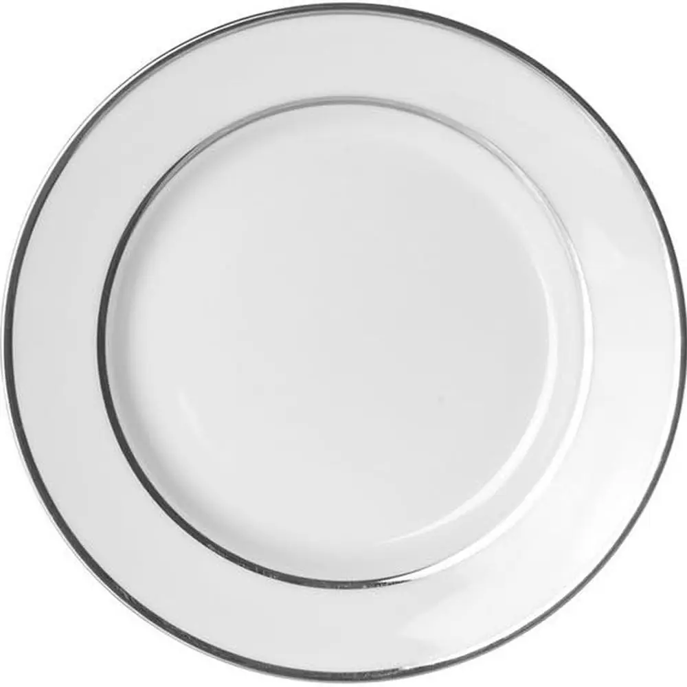 

6,75 Набор из 6 белых и серебряных тарелок для хлеба и масла с двойной серебряной линией