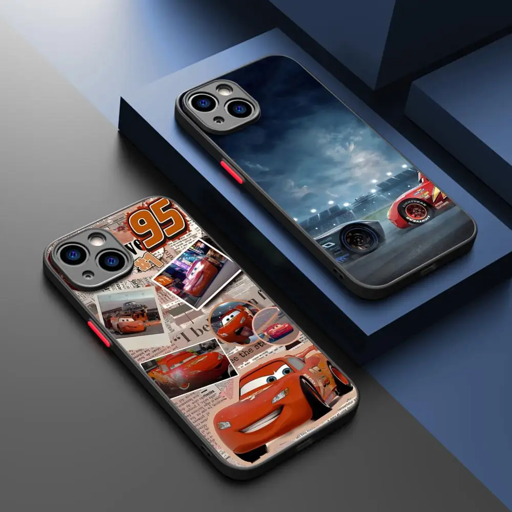 Cool Cars Lightning Mc-Queen Phone Case For iPhone16 15 14 13 12 11 XS XR Plus Mini Pro Max Drop-proof Frosted Translucent