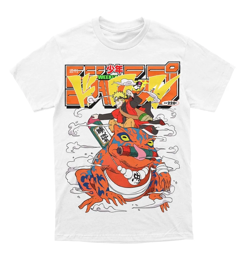 Whirlpool Naruto Immortal Mode · Hamayoshi Cover Pattern T-shirt unisex anime casual pure cotton streetwear