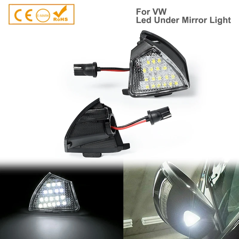 

2x LED Under Mirror Light Puddle Lamps For VW Golf 5 GTI Mk5 Jetta Passat B5 B6 CC R32 Sharan Eos Tourn Welcome Light