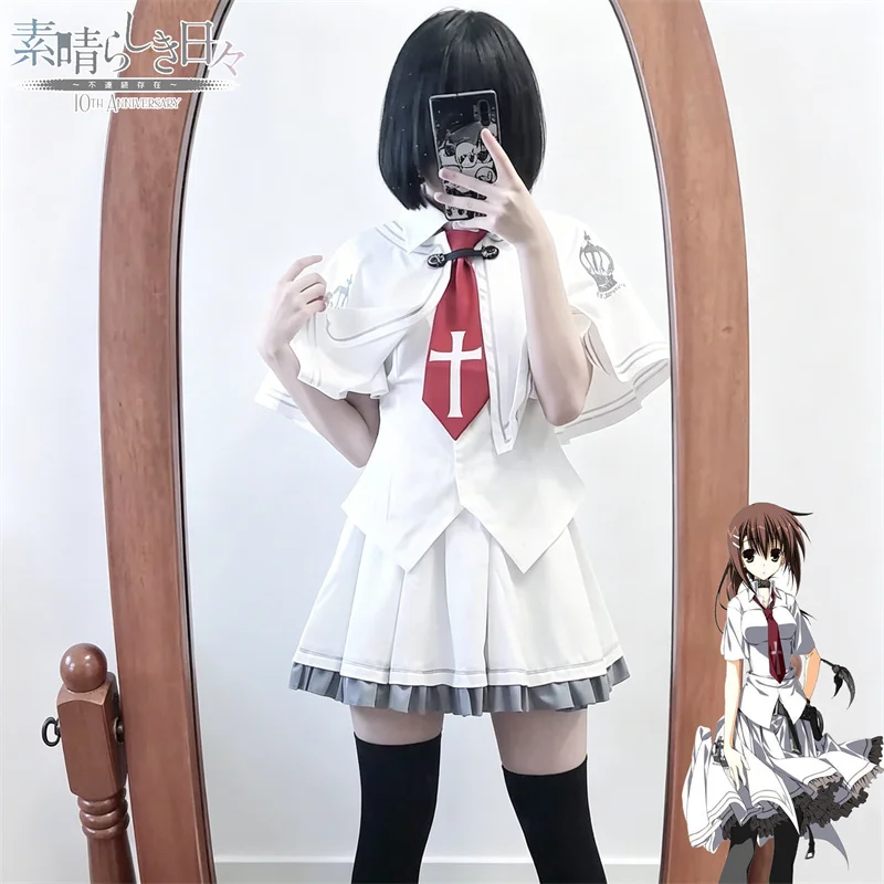 

Костюм для косплея Game Wonderful Everyday Minakami Yuki: пальто, юбка, носки, топ, школьная форма JK, аксессуары, комплект для Хэллоуина