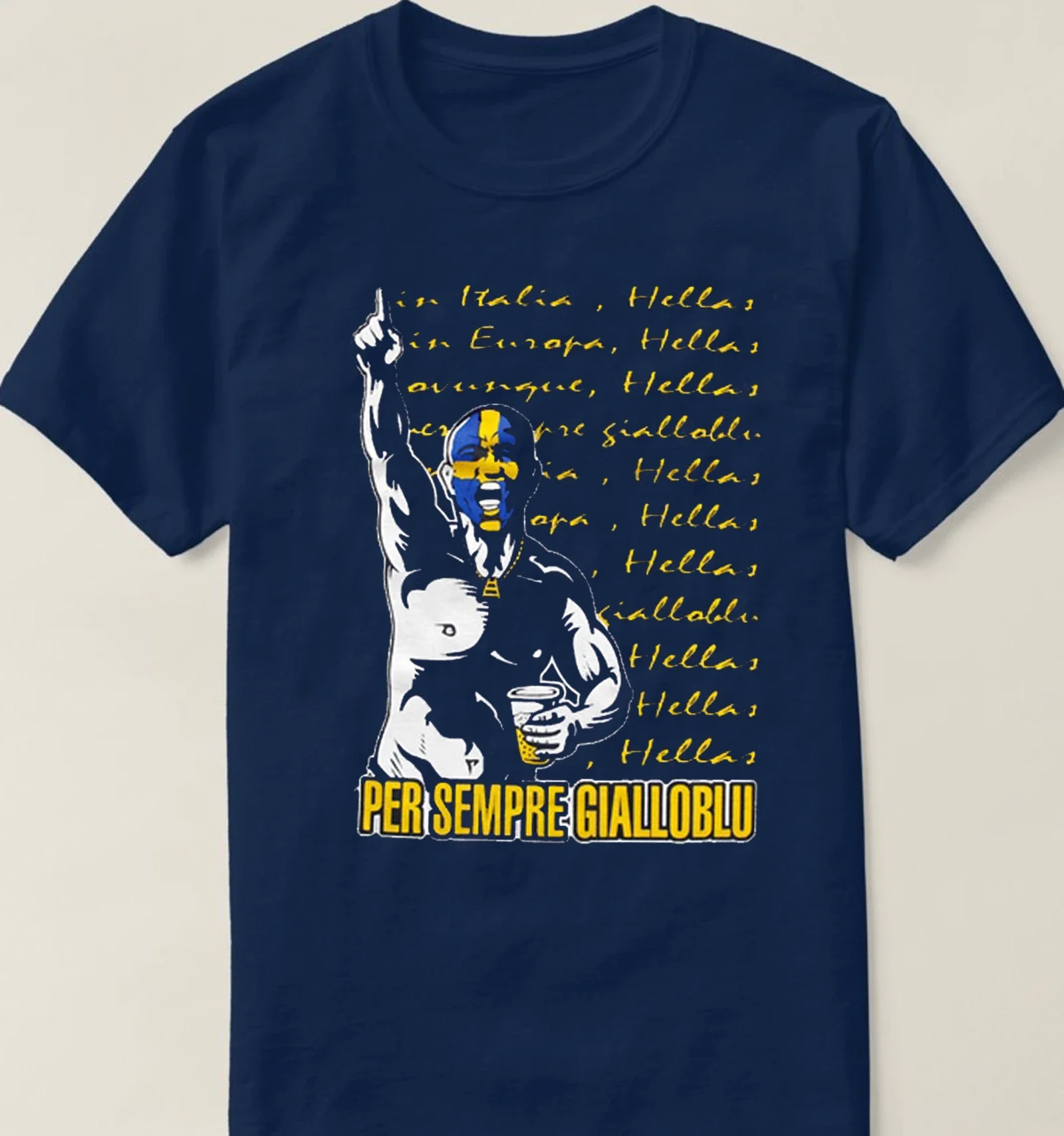 Verona, Always Yellow Blue T-Shirt. Summer Cotton O-Neck Short Sleeve Men's T Shirt New S-3XL