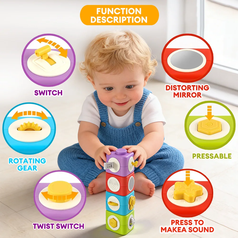 Colored Triangle Stacking Toy for Bbay,Educaitonal Shape & Color Recognition Activity Toys