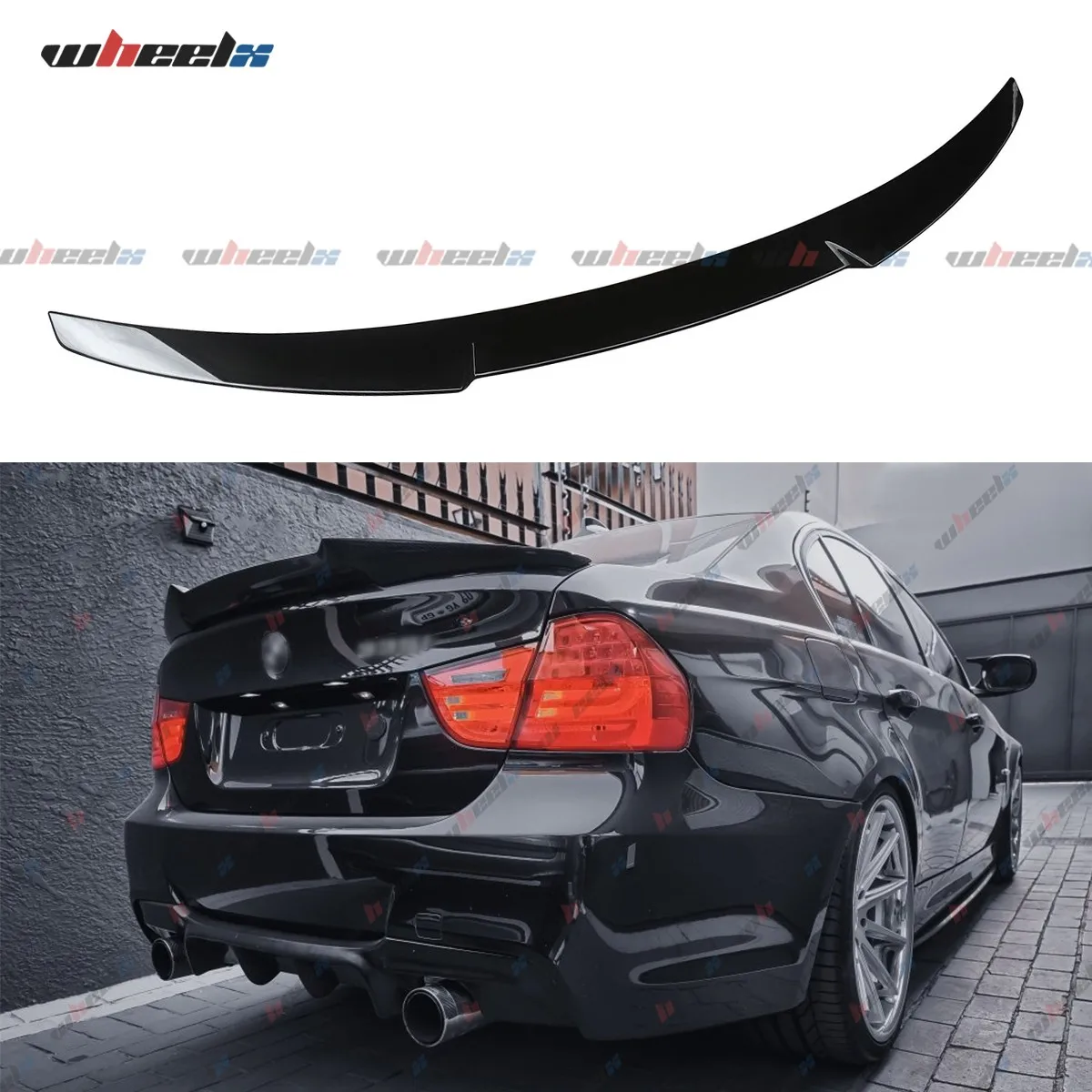M4 Style Rear Boot Trunk Spoiler Wing Gloss Black For BMW E90 3 Series 2004-2012