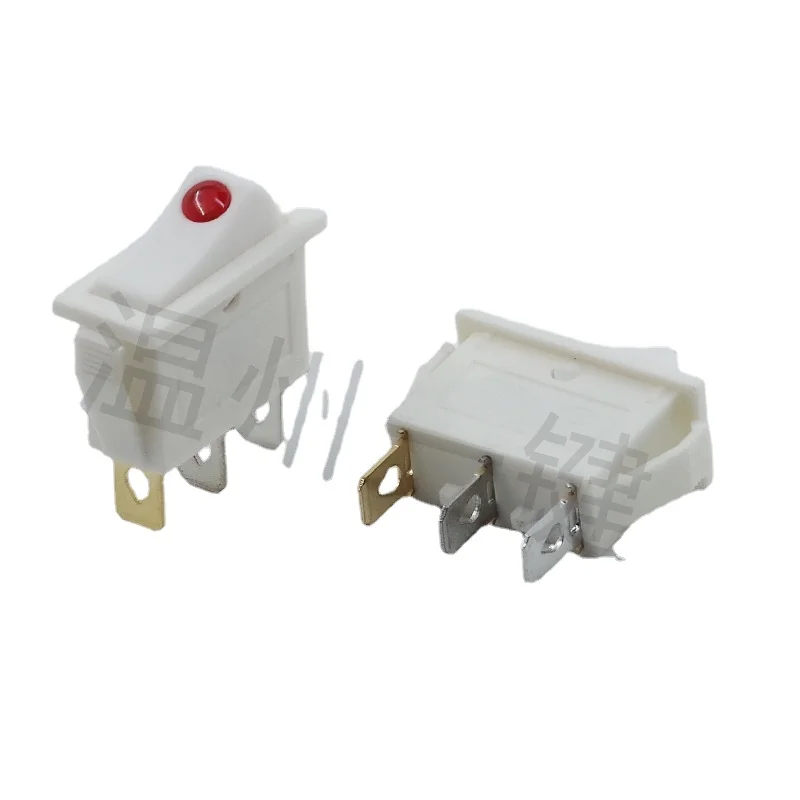 10 Stks/partij KCD3-101-W-3P Witte Kleur Op-Off 2 Pins 13.5*31 Cat Eye Rocker Switch