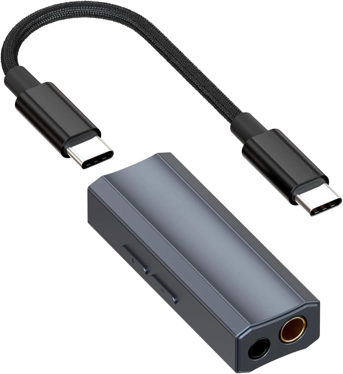 DS2 USB C to AUX ヘッドフォンアンプ DAC ドングル 3.5mm ジャック オーディオ ポータブルアンプ デュアル出力 4.4mm バランス 高解像度·セール中