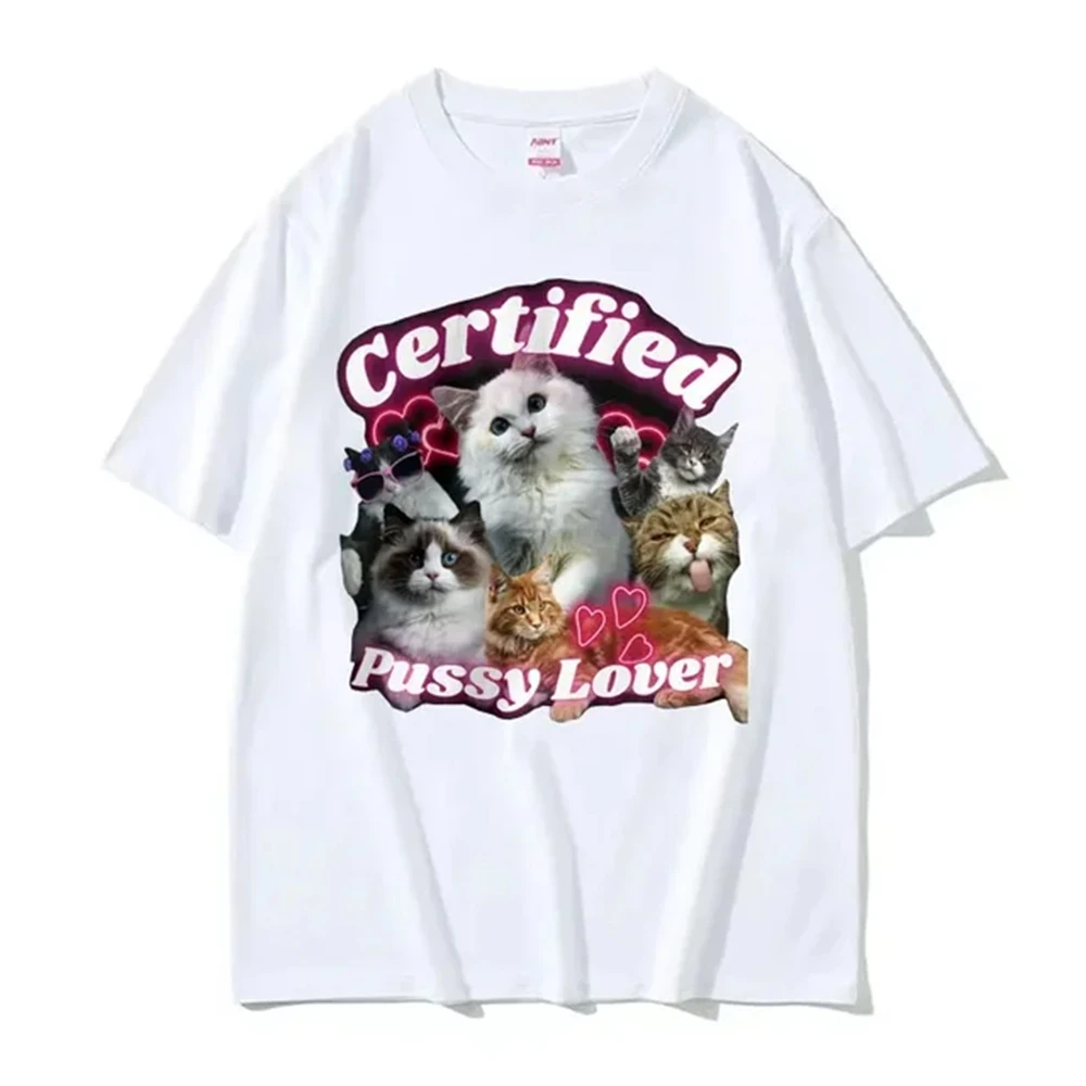 T Shirt Men Mens Clothing T Shirt Homme Mens T Shirt  New in Top & Tees Tee Shirt Homme Funny Certified Cute Cat Lover Meme