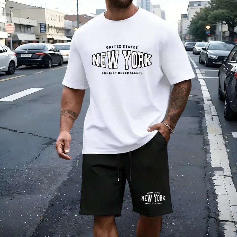 Summer Men's T-Shirt Set Casual O Neck Tees Tracksuit Gym Sports Jogging Clothes 2026 Single Mix and Match Short Sleeves Shorts view 2