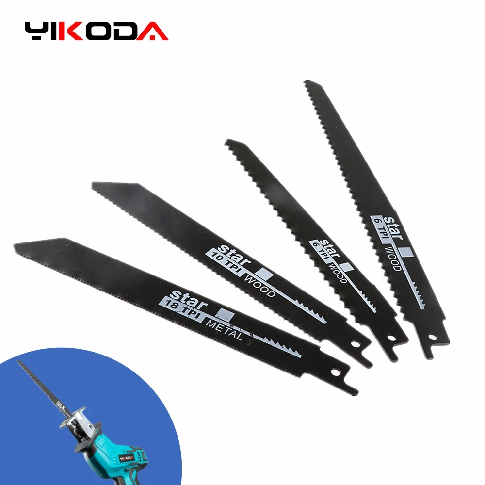 Лезвия для сабельной пилы YIKODA для металла, дерева, ПВХ труб, многофункциональные режущие электроинструменты, аксессуары
