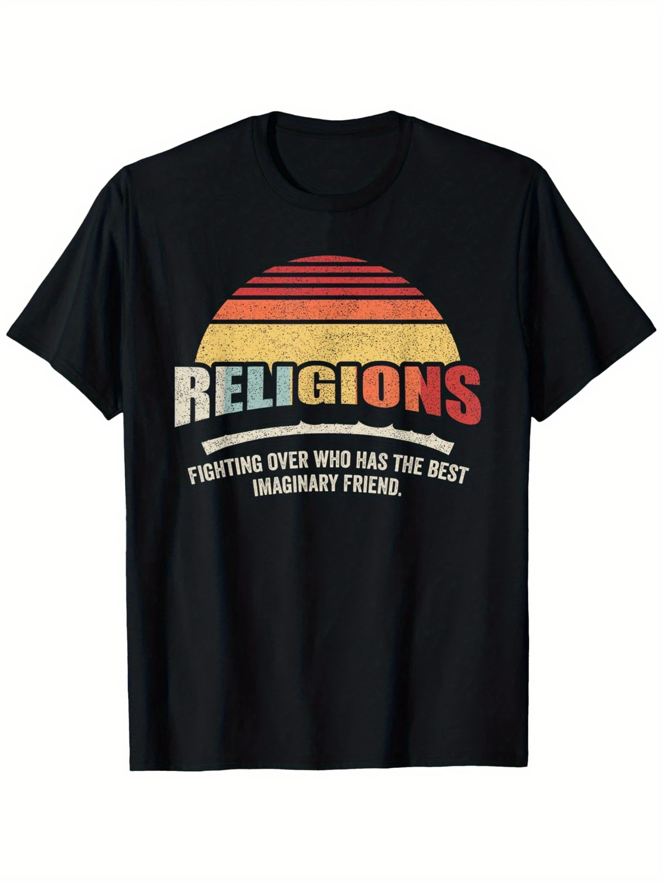 �Sunshine Retro Atheism Science“ T-Shirt mit Rundhalsausschnitt, bequem, lässig, für alle Jahreszeiten, übergroßes T-Shirt, T-Shirts mit Grafik – Detail 3