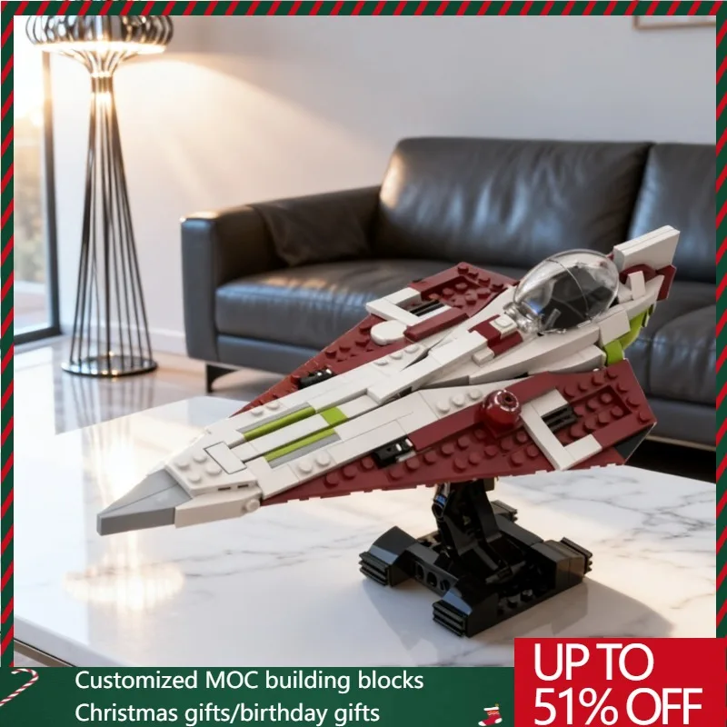 

305PCS star battle Movie MOC Delta-7 Aethersprite-class Light Interceptor Space Fighter Model DIY Creative Ideas Toy Puzzle Gift