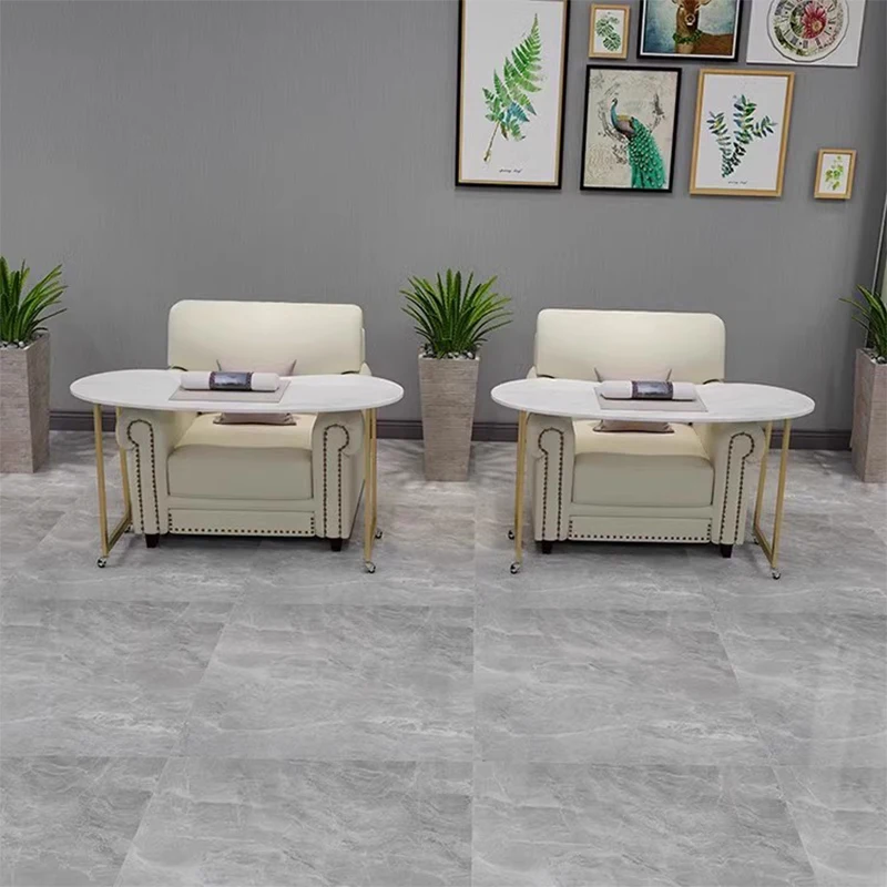 Movable Nordic Manicure Table Dressing Simple Cream Style Nail Tables Marble Tabletop Reception Commercial Furniture Mesas LLMT