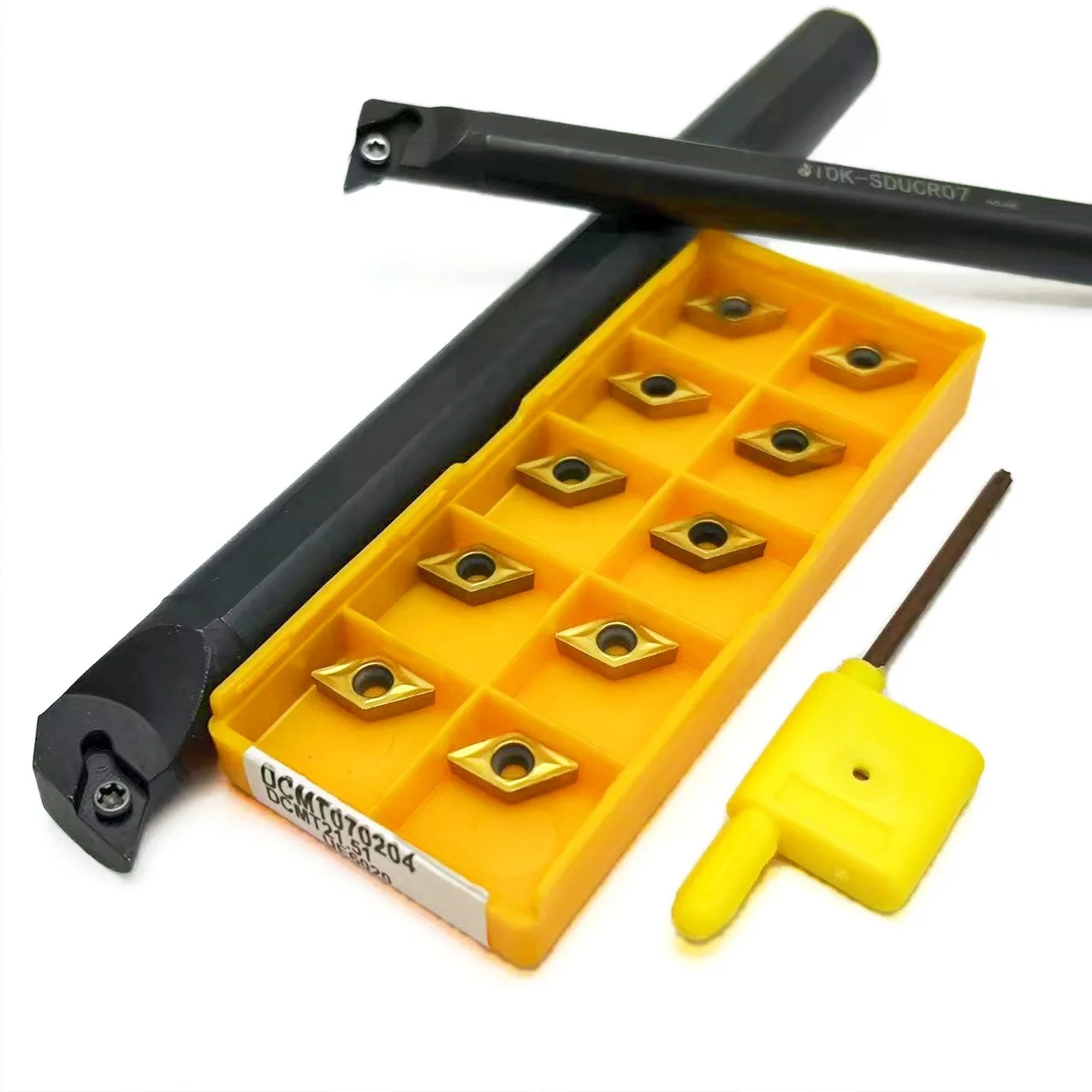 DCMT070204 For S10K-SDUCR07 S16Q-SDUCR07 Internal Turning Tool Holder DCMT Carbide Inserts Lathe Bar CNC Cutting Tools Set
