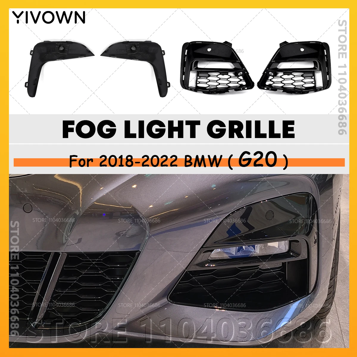 Für 2018 2019 2020 2021 2022 G20 BMW 330e 330eX 330i 330iX Frontstoßstangen-Abdeckplatte Nebelscheinwerfer-Gitter 51118069371 51118069372