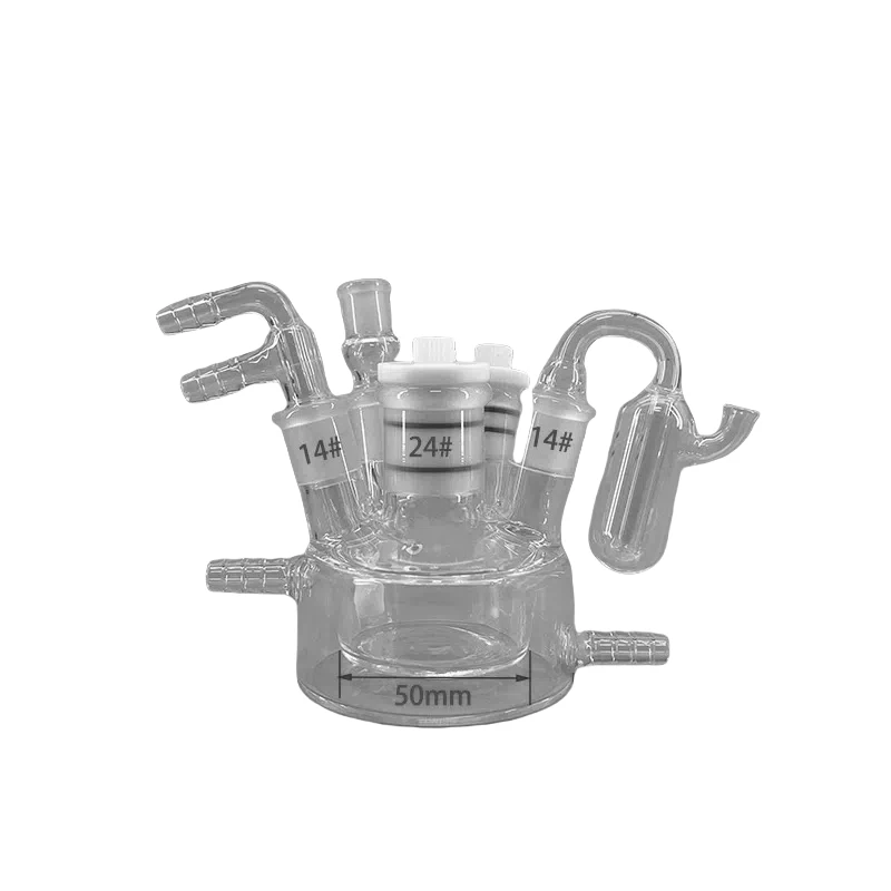 5つの密閉型電解槽、酸化還元実験用電解槽。 ダブルウォーターバス電解槽。