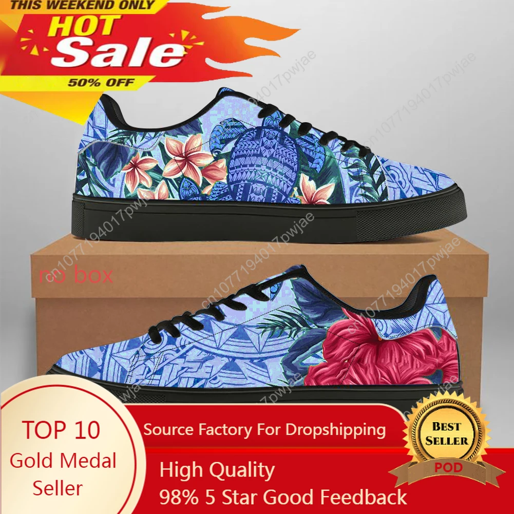 

Men Leather Sneakers Unisex Lace-up Women Tortoise Hawaiian Pattern Large Size 48 Casual Shoes Zapatillas Mujer