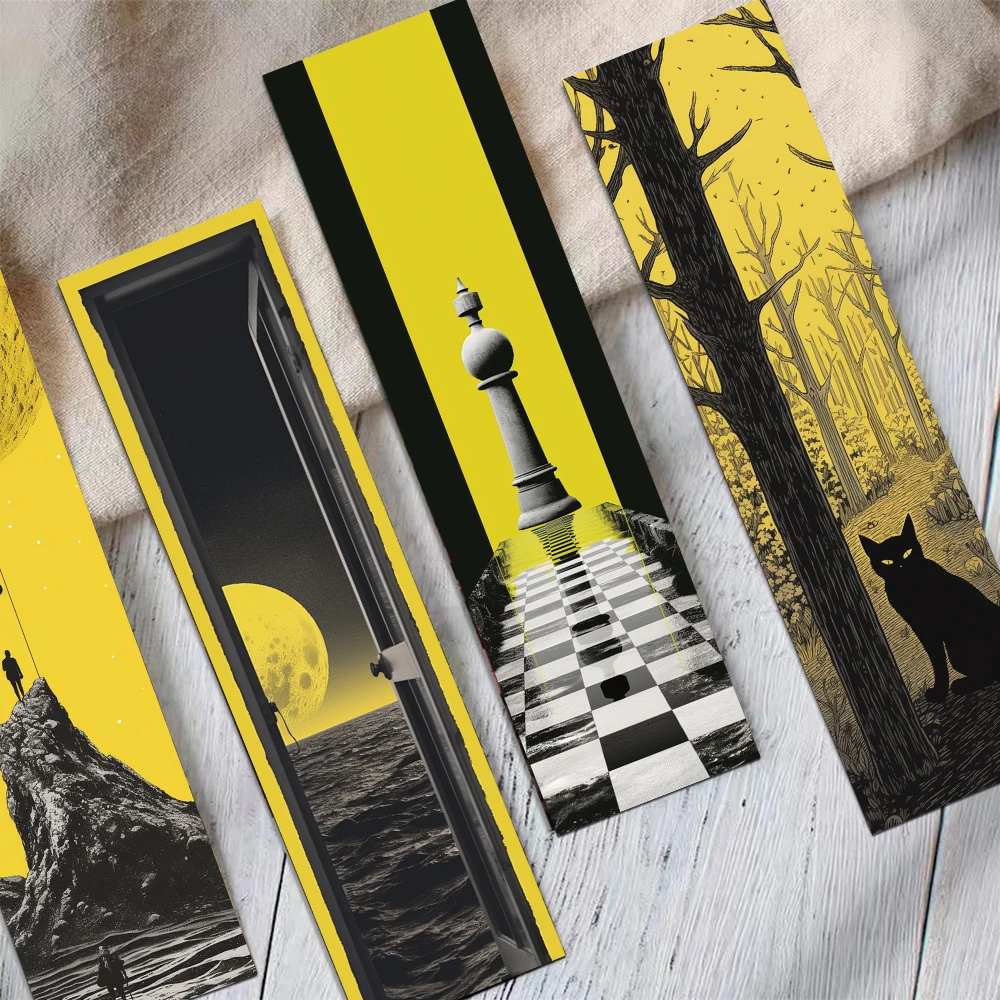 30pcs Yellow World Imagination Bookmarks Decoration Card School Stationary Supplies DIY Aesthetic Bookmarks Creative Gifts