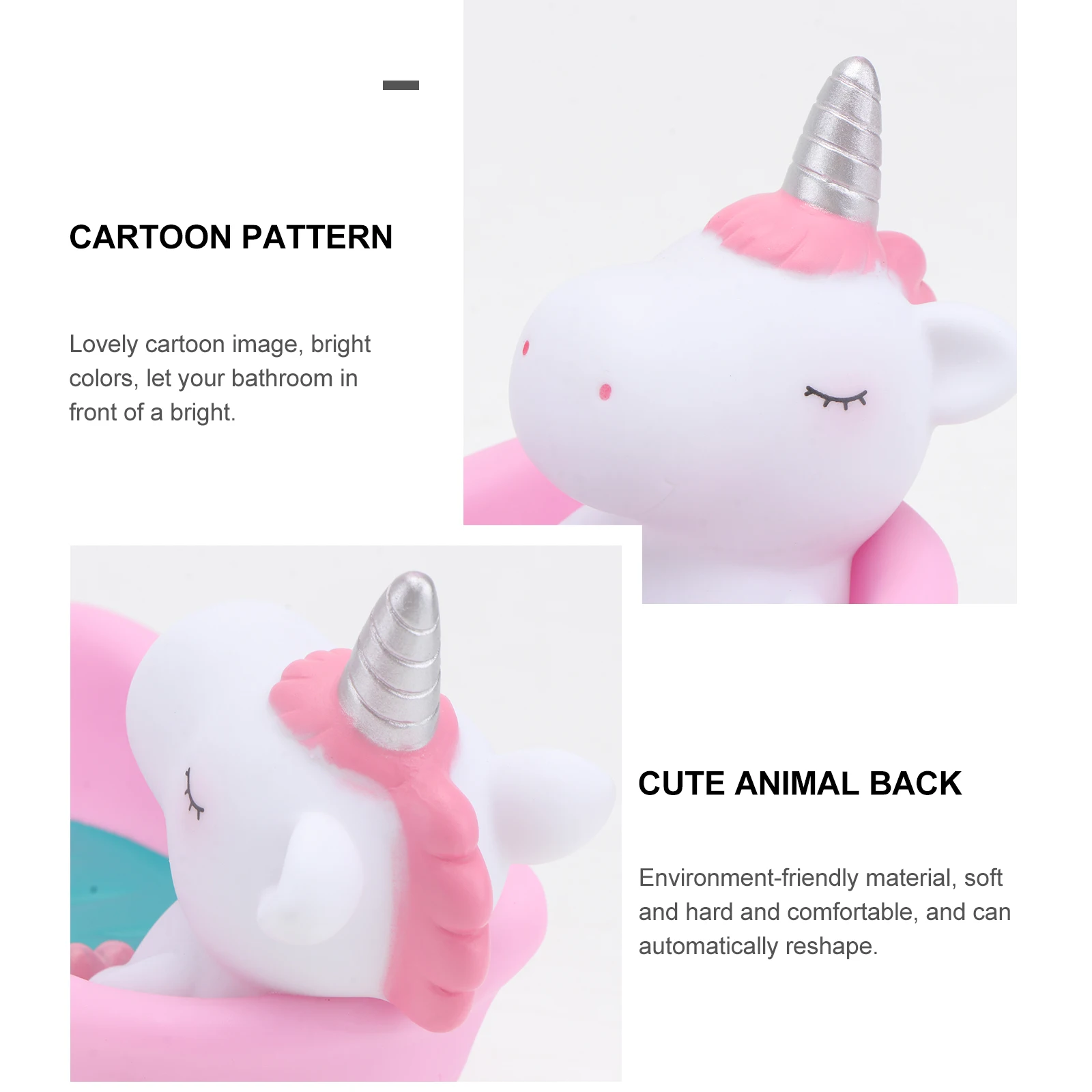 

Unicorn Box Cartoon Animal Bath Tub Shaped Holder Home Vinyl Kawaii Drainage Soap Case Bathroom Storage Portable Soap Dish