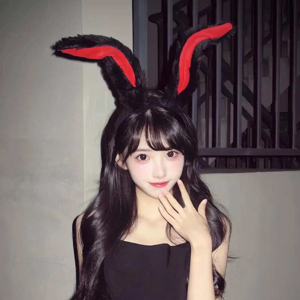 Furry Animal Headpiece Rabbit Long Ear Headband Oversized Ears Hair Hoop Plush Decor DIY Hair Supplies Soft Warm Hairband