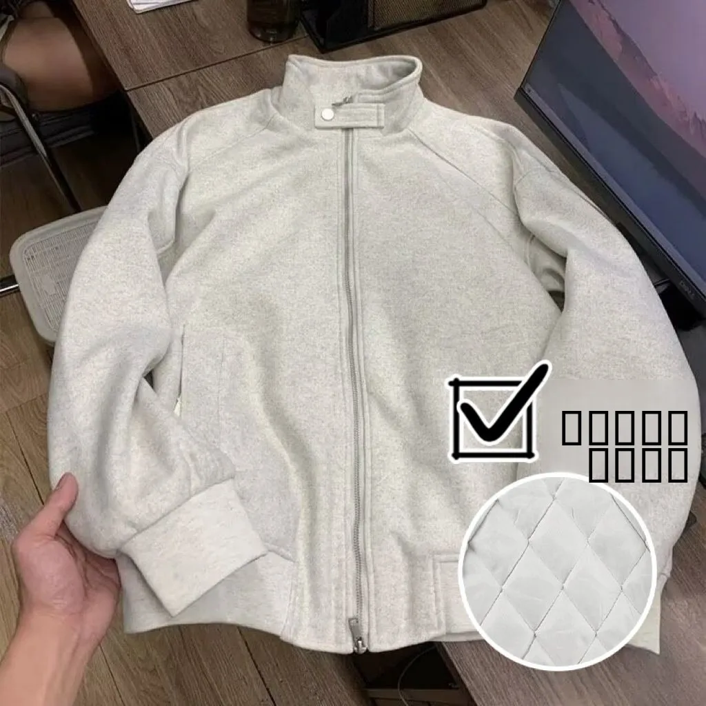 

Thiened Cotton Plaid Jaet Stand Collar Loose Fit Men Women Autumn Winter Street Sle Casual Warm Polyester Fiber Coat