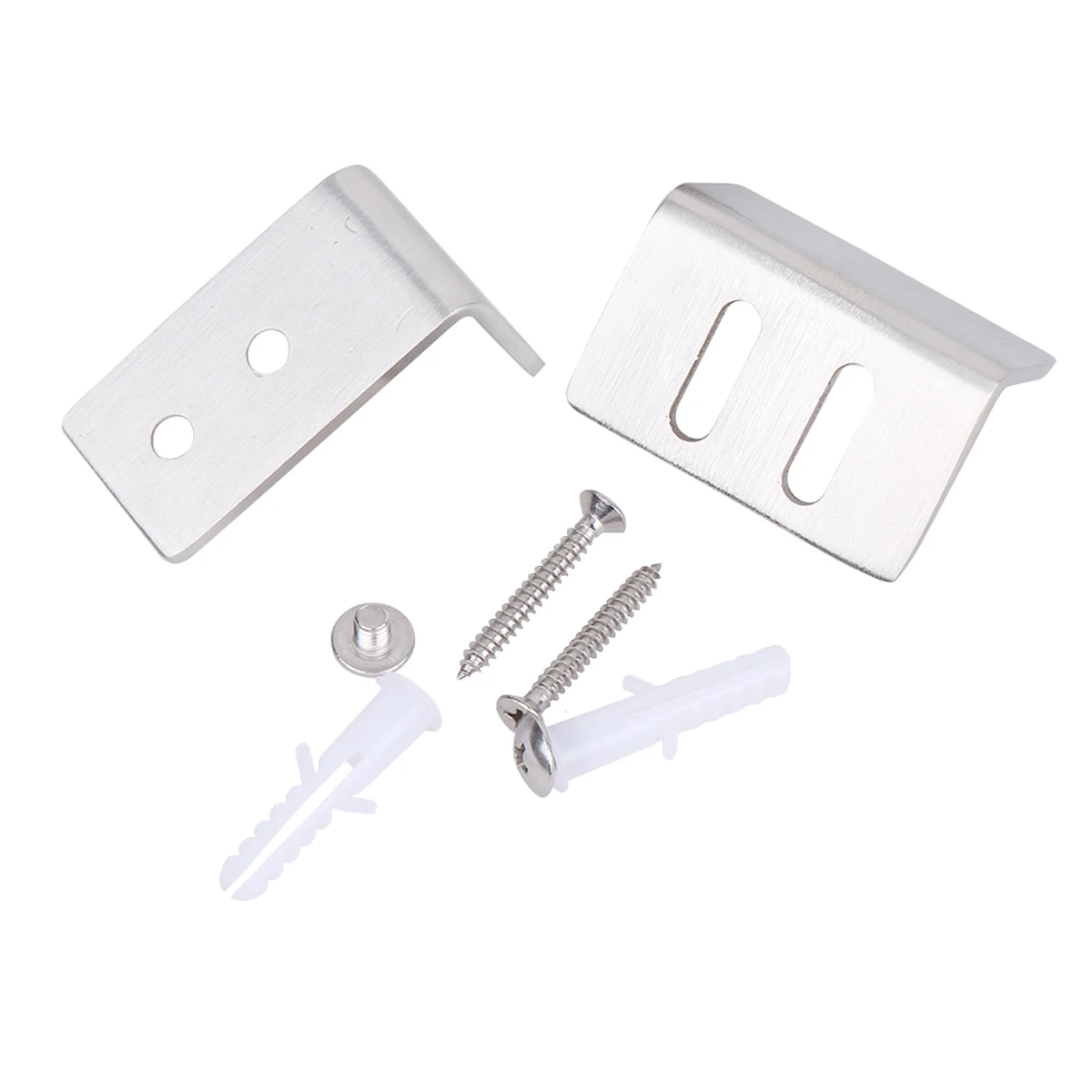 

Adjustable Barn Floor Sliding Hardware Ground Mount Non Grooved Grooved Durable Stainless Steel Modern Style Silver Limiter