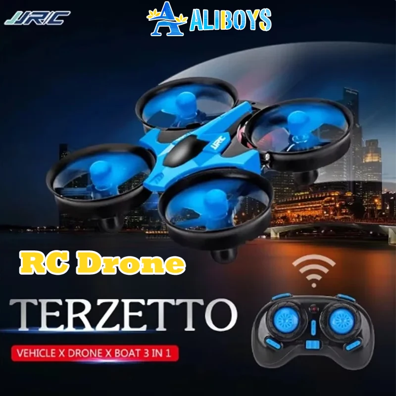 JJRC H36F RC طائرة صغيرة Terzetto 1/20 2.4G 3 في 1 مركبة تحلق بدون طيار الأرض القيادة قارب التحكم عن بعد نموذج طائرة اللعب هدية