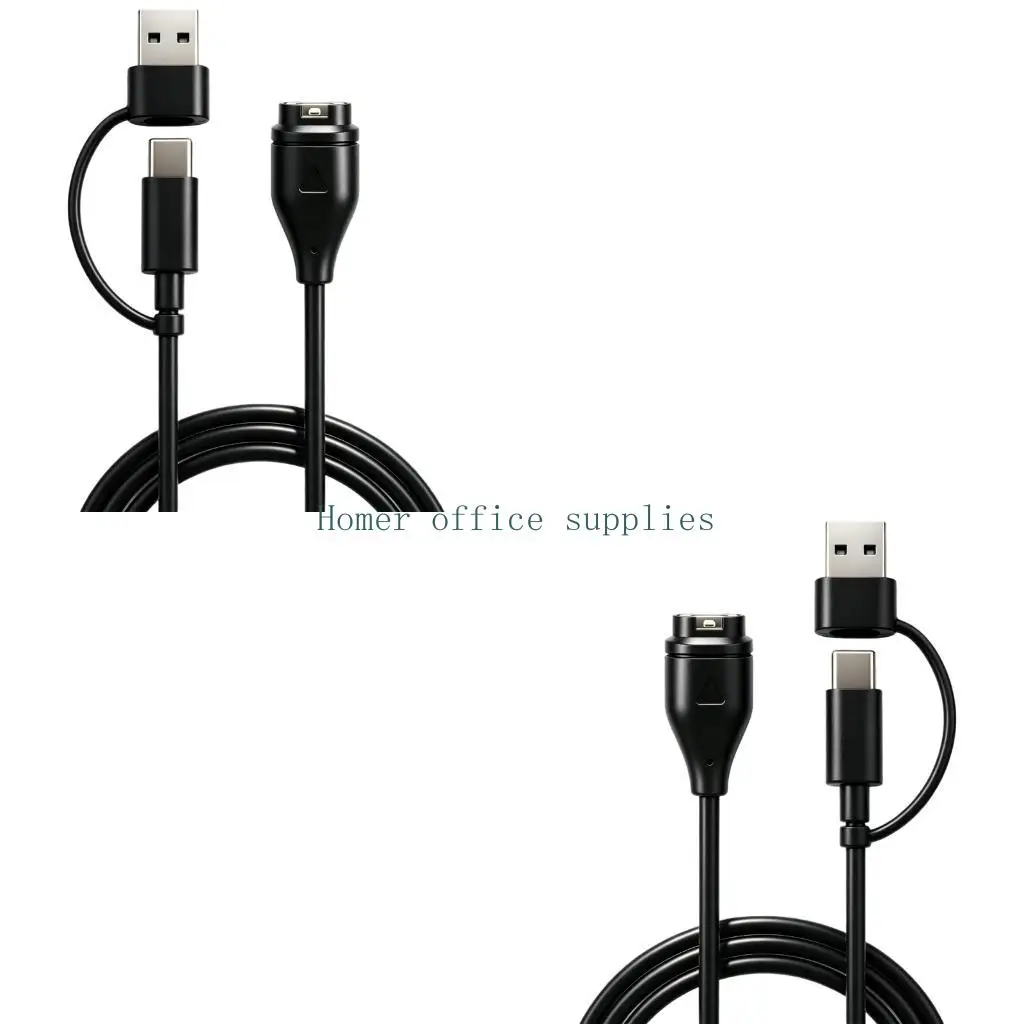 K43B Smartwatch Data Transfer Charging Cable with Watch-End Contact, USB Input, 100 Replacement Cord for Daily Desk and Travel