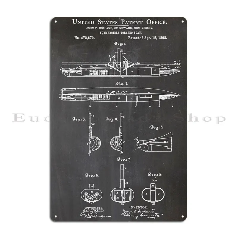 3 Submarine Patent Print Metal Plaque Poster Pub Customized Wall Cave Personalized Bar Tin Sign Poster