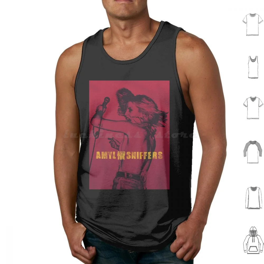 Amyl And The Sniffers Red And Yellow Tank Tops Print Cotton Amyl And The Sniffers Rockpunk Pub Rockgarage Rockglam