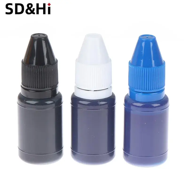 1Pc 10Ml Stempelkussen Flash Refill Sneldrogende Stempelen Inkt Lichtgevoelige Stempel Olie Gift Accessoires