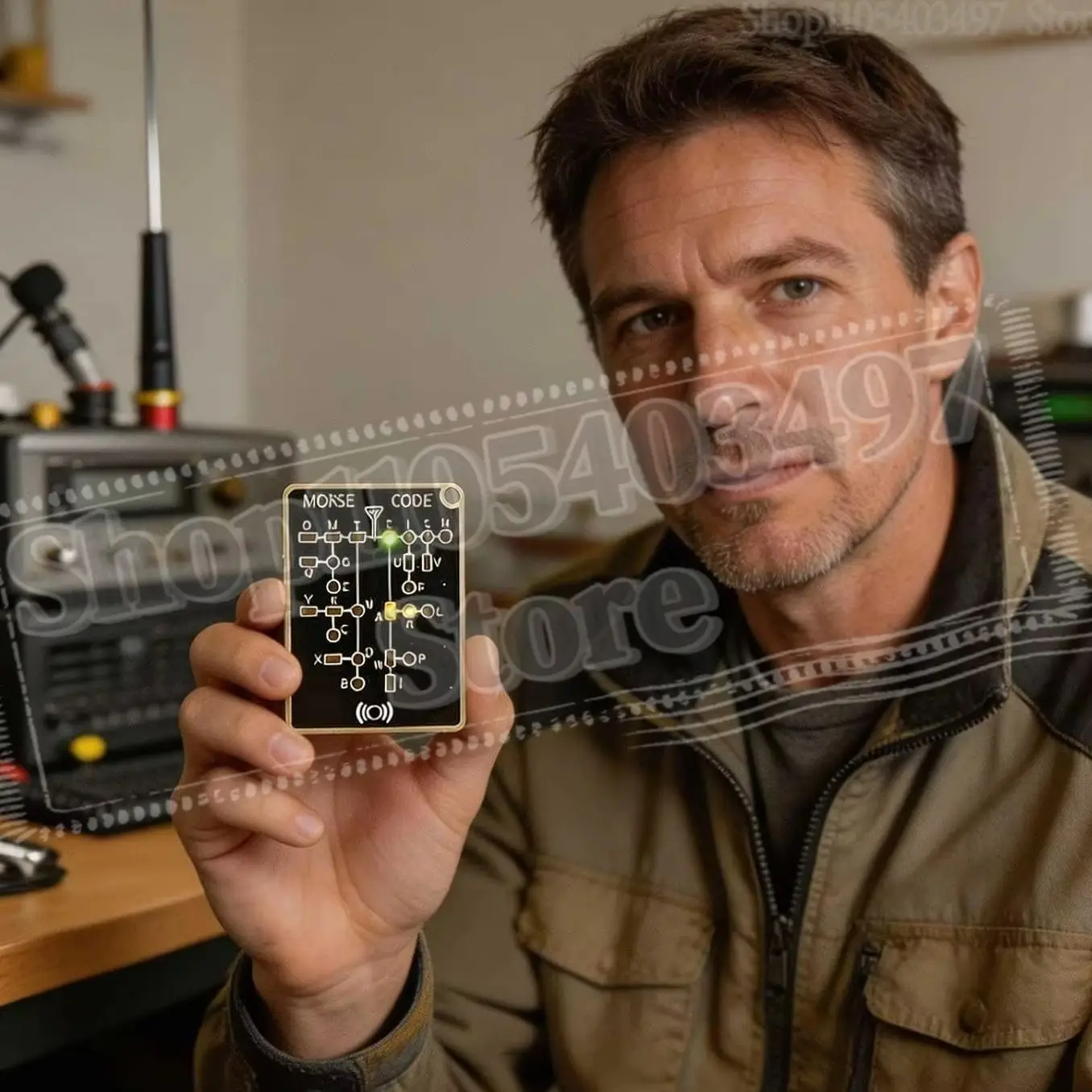 Morse Code Trainer Card Pro-Interactive LED Audio Telegraph Practice Tool Real-Time Feedback Record Playback Portable PCB  Adult