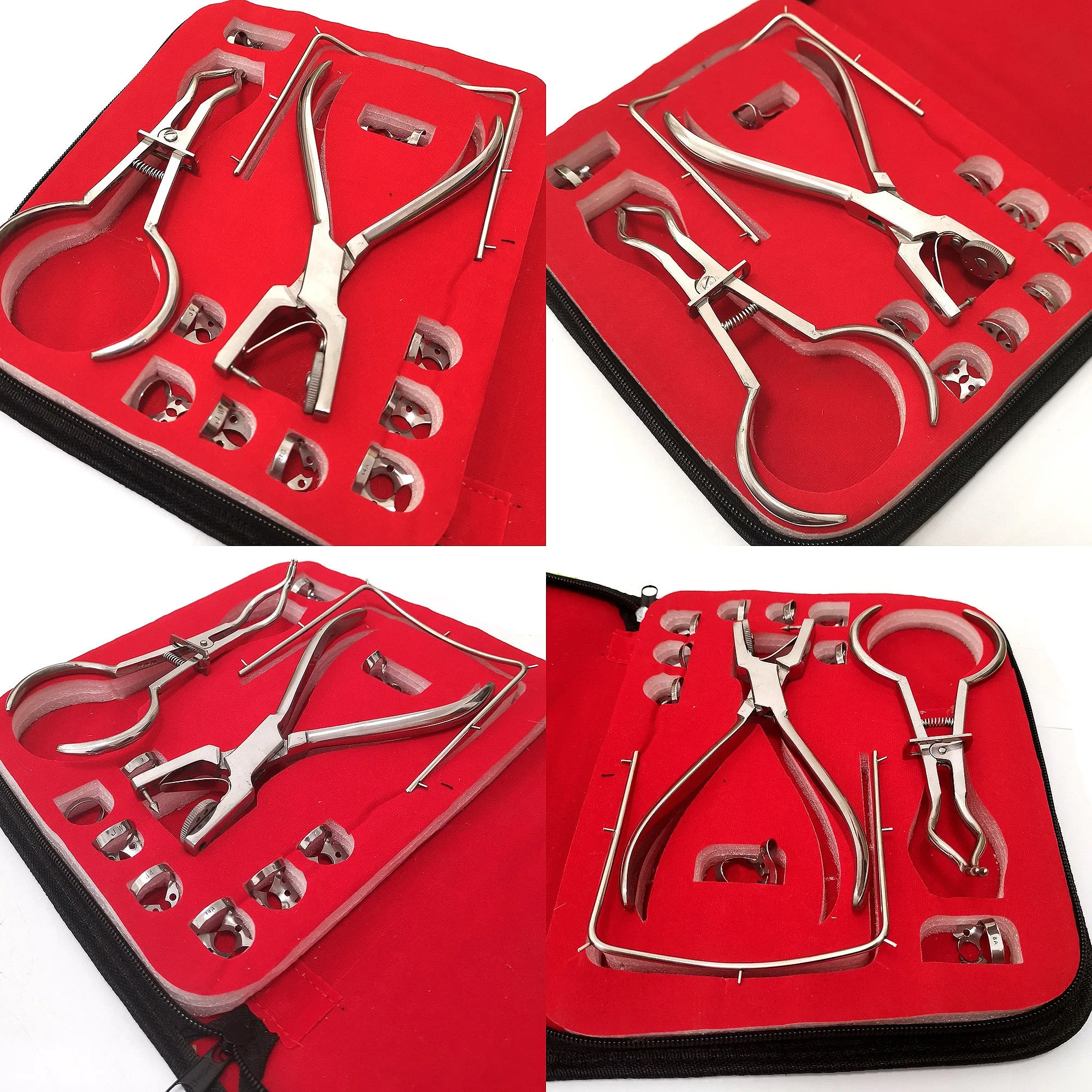 Kit 12Pcs Rubber Dentals Dam Punch Clamp Frame Cloth Endodontic Isolation Instruments for Dentist