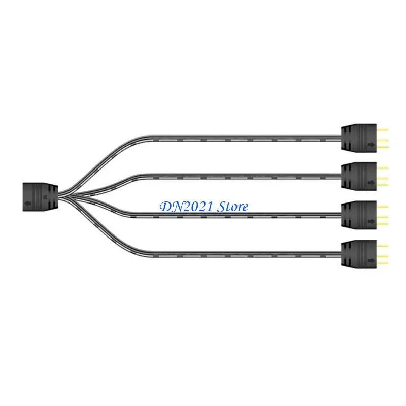 F3KE Argb 5V 3PIN Extension Cable Adapter 33cm 1 a 4 RGB Splitter Cable Cable Formsi LED Splitter