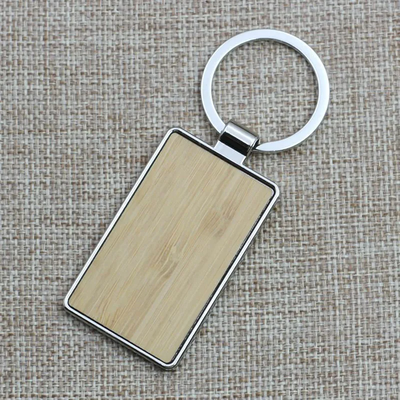 5/10Pcs Metal Wooden Keychain Waist Hanging Businesss Solid Wood Keyring Personality Trendy Portable Gift