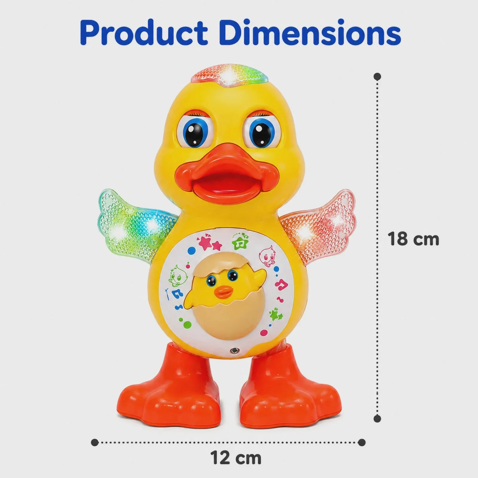 Dancing Duck Toy Interactive Electronic Toy with Music Flapping Wings LED Lights Automatic Waddling Walking Kids Boys Girls