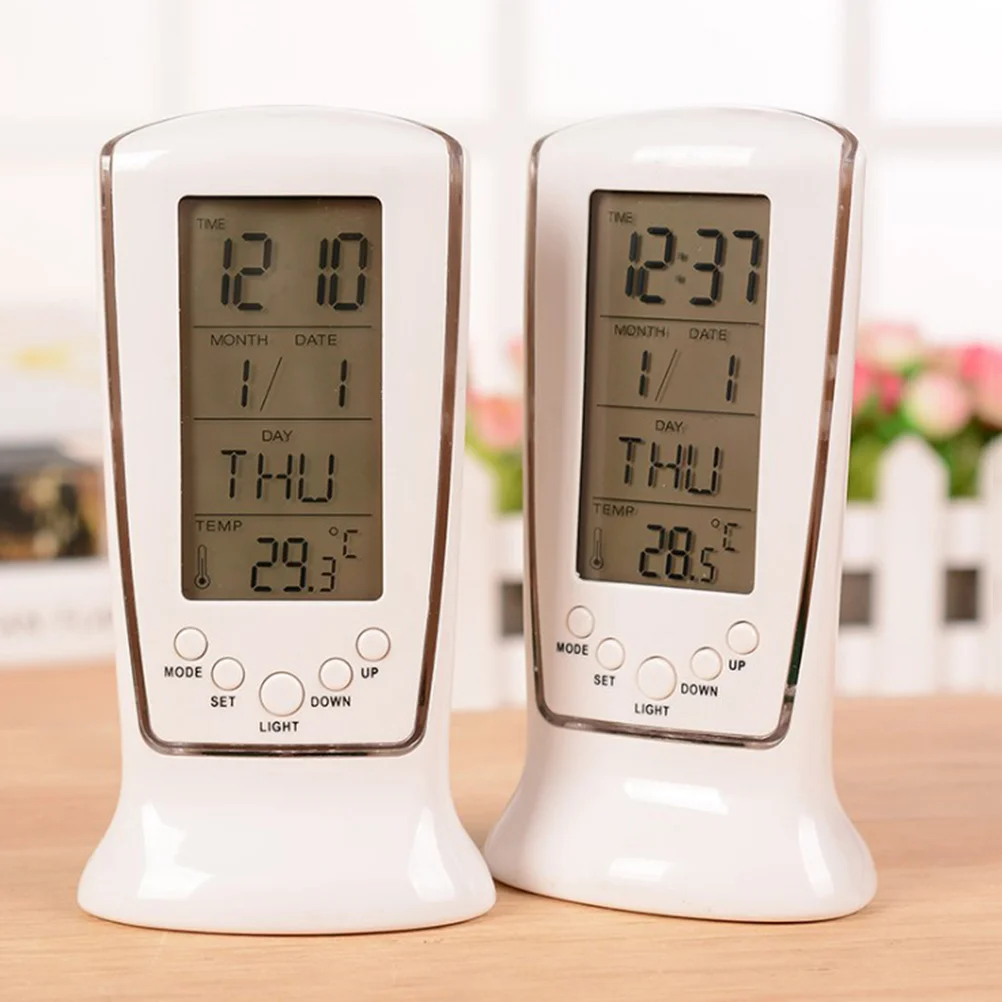 Small Size Alarm Clock Digital Thermometer Decoration Useful Romantic LED Light Portable