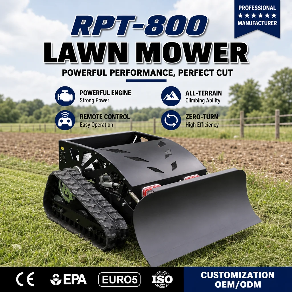 Customized remote-controlled lawn mower CE EPA certified garden lawn, farm field weeding and grass crushing machine
