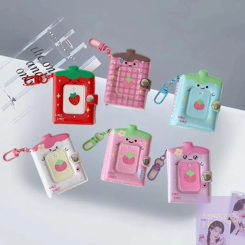 2025 32Pockets Photo Album Keychain Cute Cartoon 1/2Inch Picture Storage Case Kpop Card Binder Name Card Book Photocard Holder