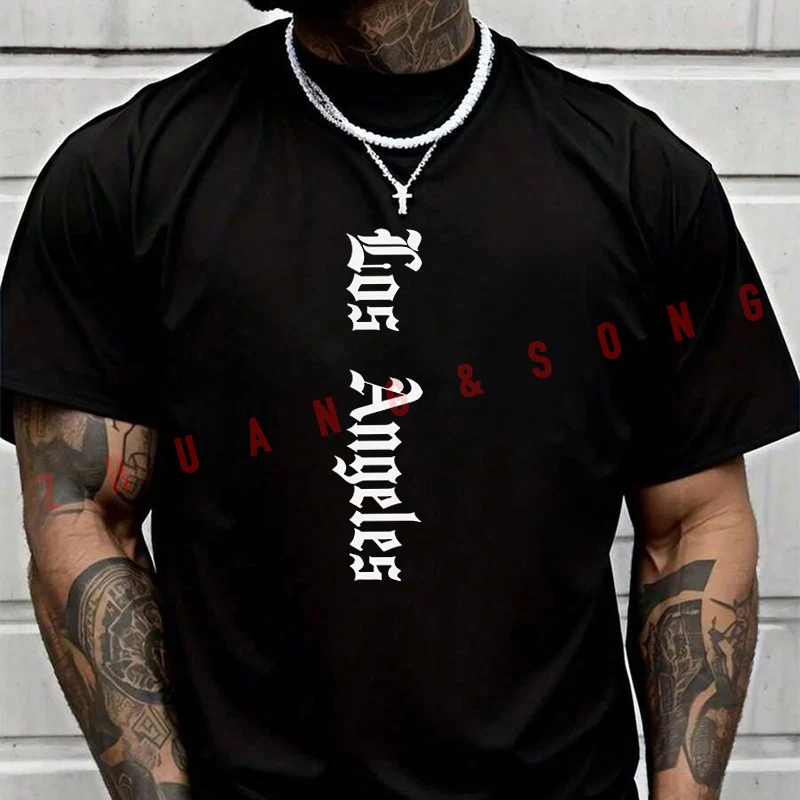 

Мужская футболка с графическим принтом Los Angeles, повседневная, высокого качества, с круглым вырезом, с короткими рукавами, размеры S-3XL