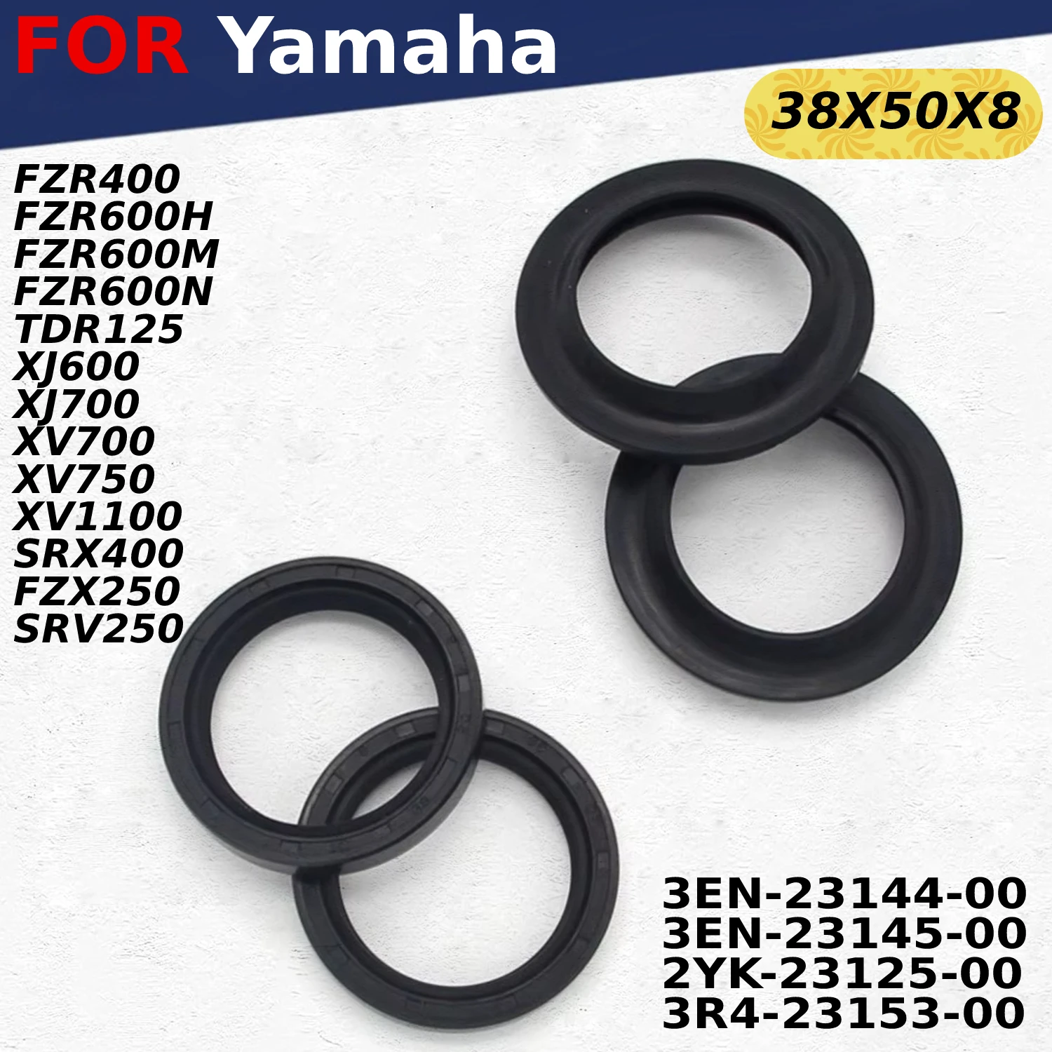 

38X50X8 Motorcycle Oil Seal Shock Absorber Seals Parts For Yamaha 3R4-23153-00 2YK-23125-00 3EN-23145-00 3EN-23144-00 Accessorie