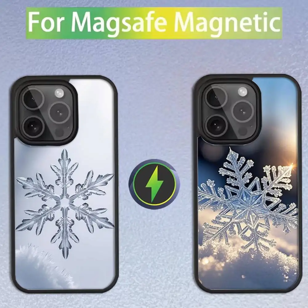 

Snowflak Christmas Beautiful Phone Case For iPhone 17,16,15,14,13,12,11,Pro,Max,Plus,Mini,SE4,E For Magsafe Wireless