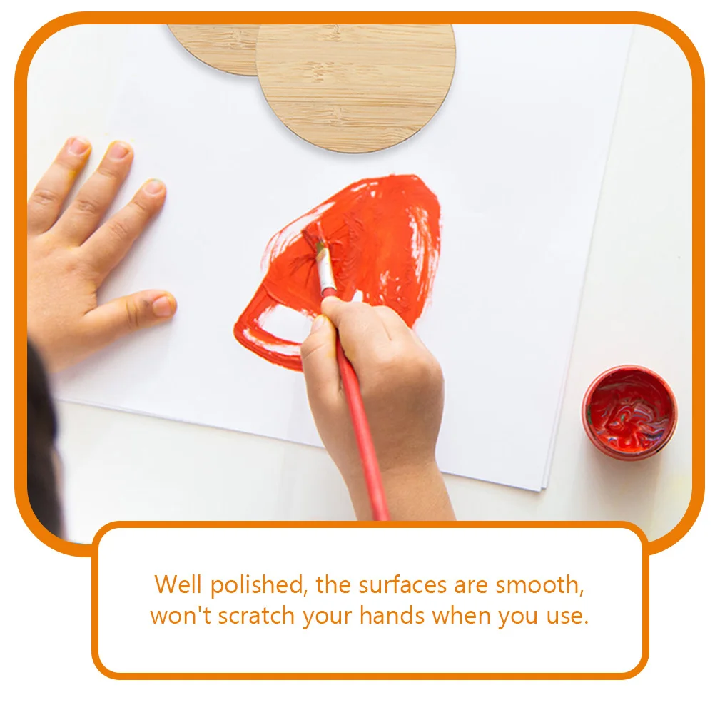 

10pcs Bamboo Painting Materials Unfinished Round Slices Smooth Blank Cutouts For Diy Crafts Kids Painting Handmade Decoration