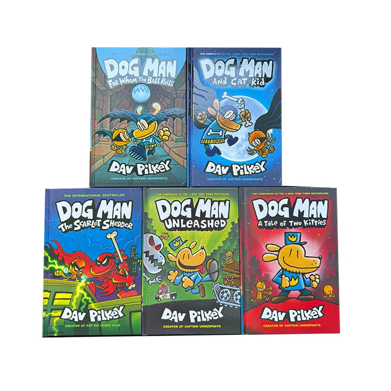 5 Books/set Dog Man Detective Dog's Adventures Hardcover New Edition Set Picture English Books Comic