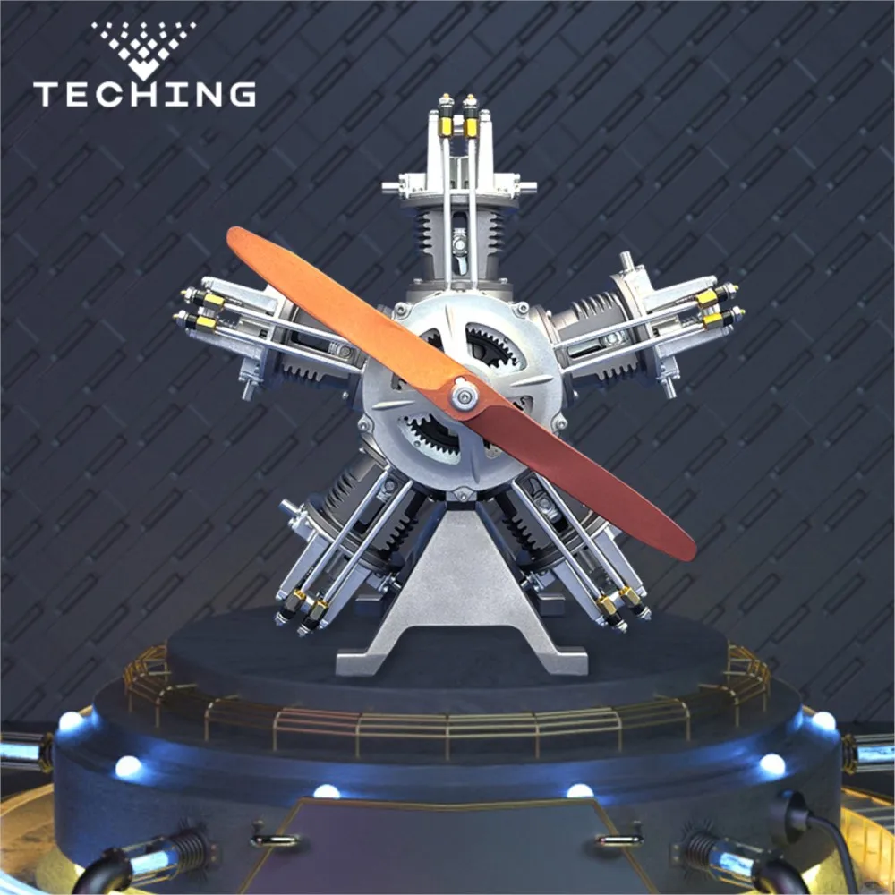 US Sale TECHING Elektromotor Fünf Zylinder Radialsimulation DIY Modellbausätze
