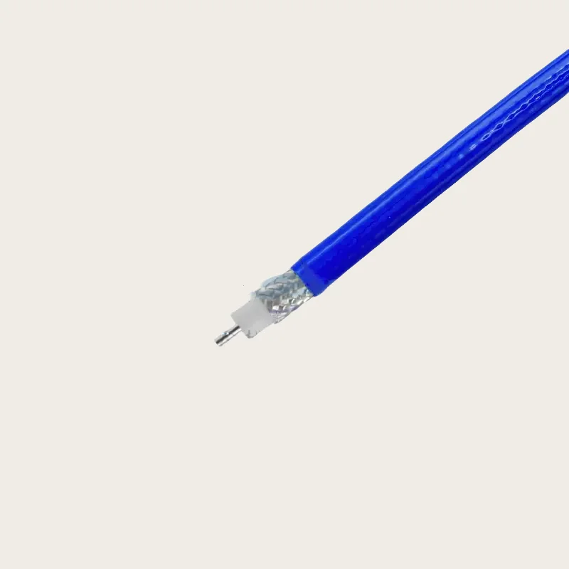 RG142 cable - PUR blue ultra flexible double shielded silver plated wire pure copper RF cable 12.4GHz high-frequency wire