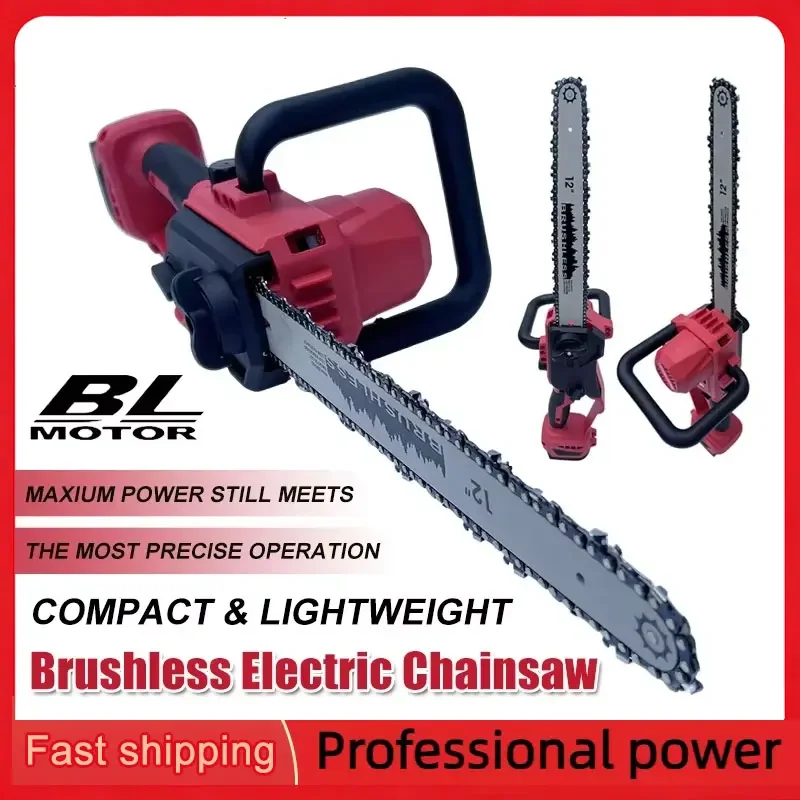 Fit Milwaukee Brushless Chainsaw 12 Inch with Auto Oiler Cordless Electric Saw for Tree Cutting & Logging Wood Cutting