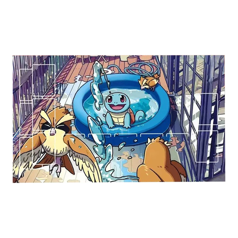 600X350X2Mm Diy Ptcg Charmander Bulbasaur tarjeta estera de batalla Squirtle jugador individual juego de mesa tarjeta Duel placa estera de batalla juguetes de regalo
